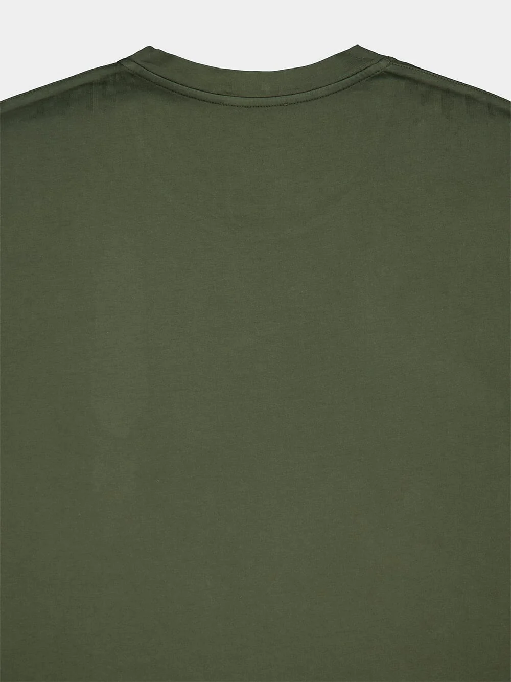 Olive Cotton Crew Neck T-Shirt - Image 4