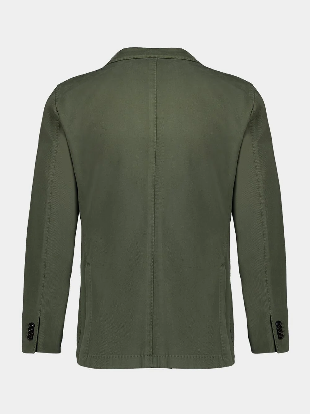Olive Green Classic Fit Cotton Jacket - Image 2