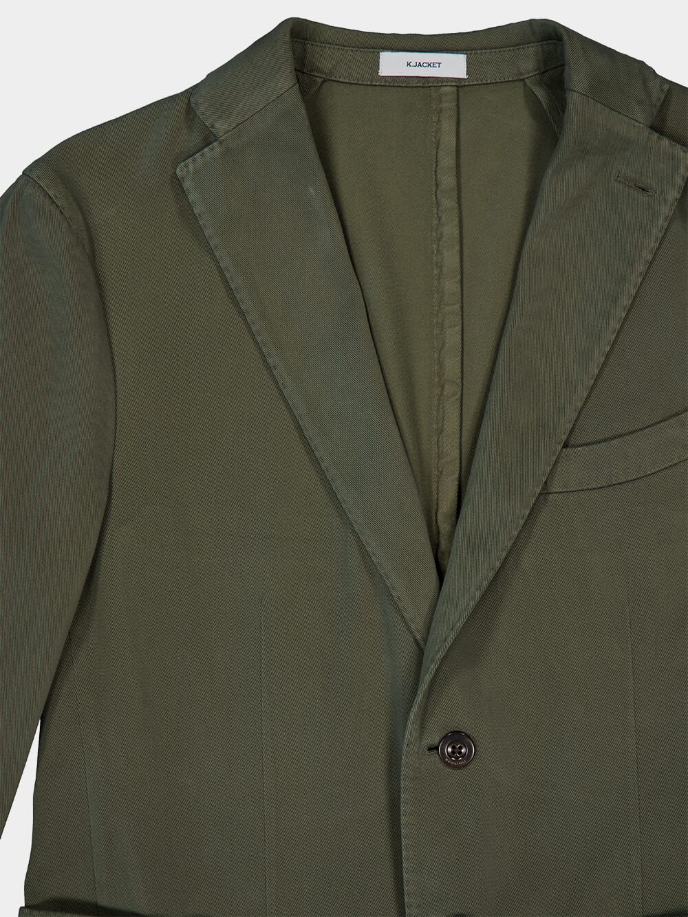 Olive Green Classic Fit Cotton Jacket - Image 3