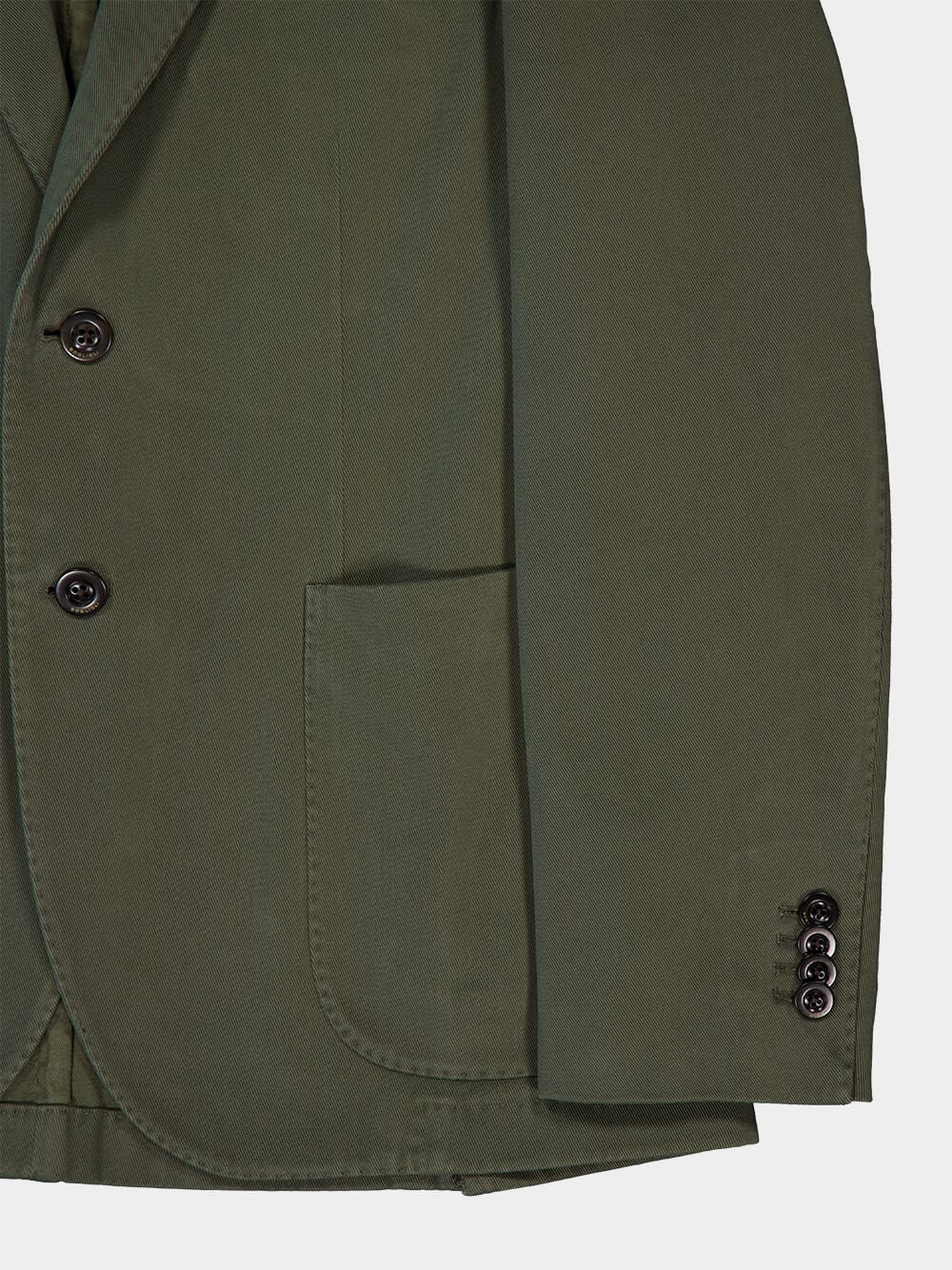 Olive Green Classic Fit Cotton Jacket - Image 4