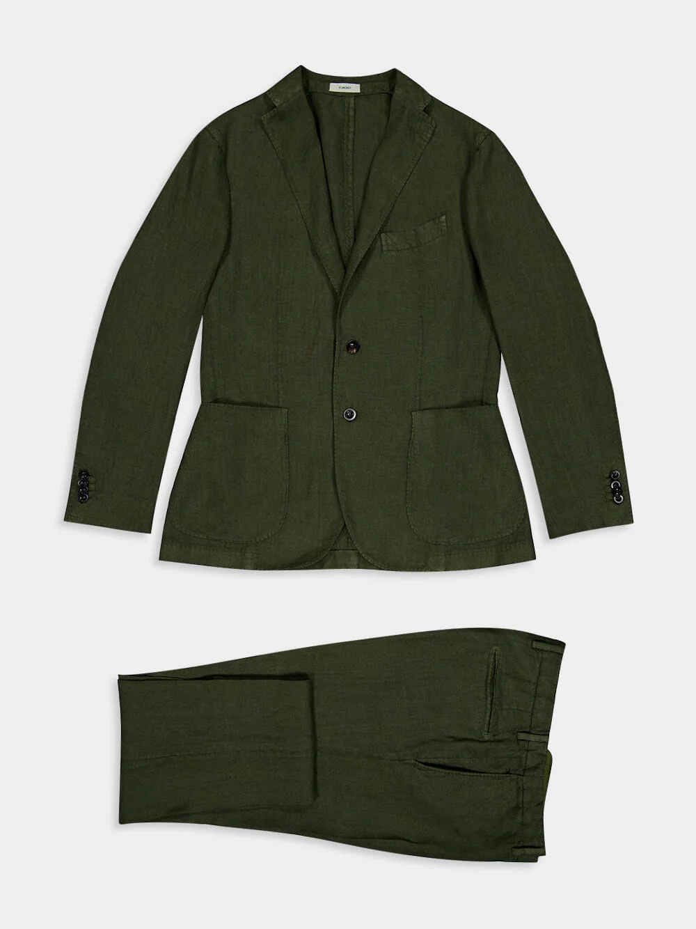 Olive Green Linen Suit - Image 5
