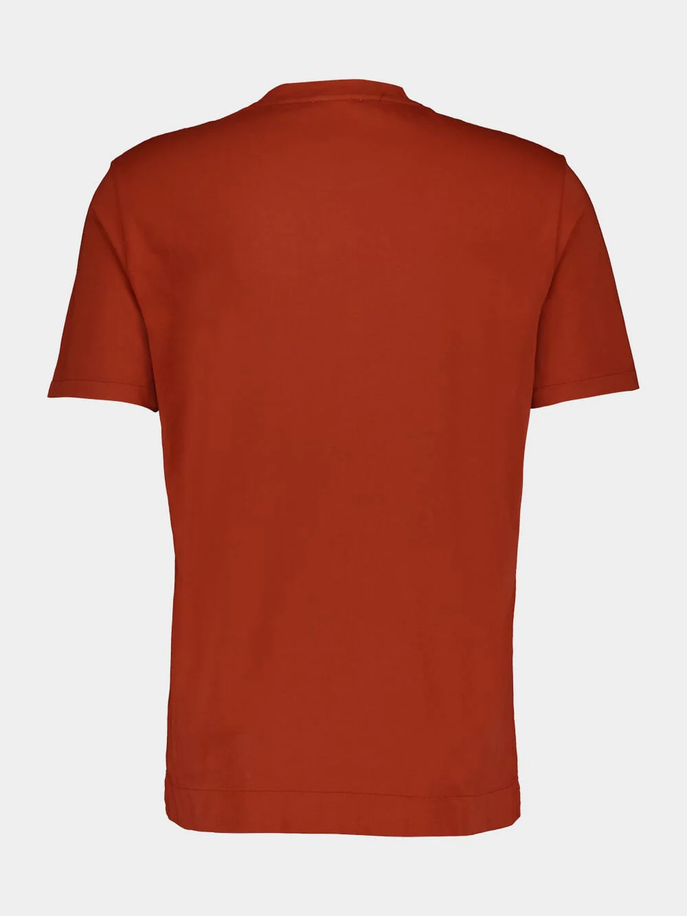 Rust Cotton Crew Neck T-Shirt - Image 2