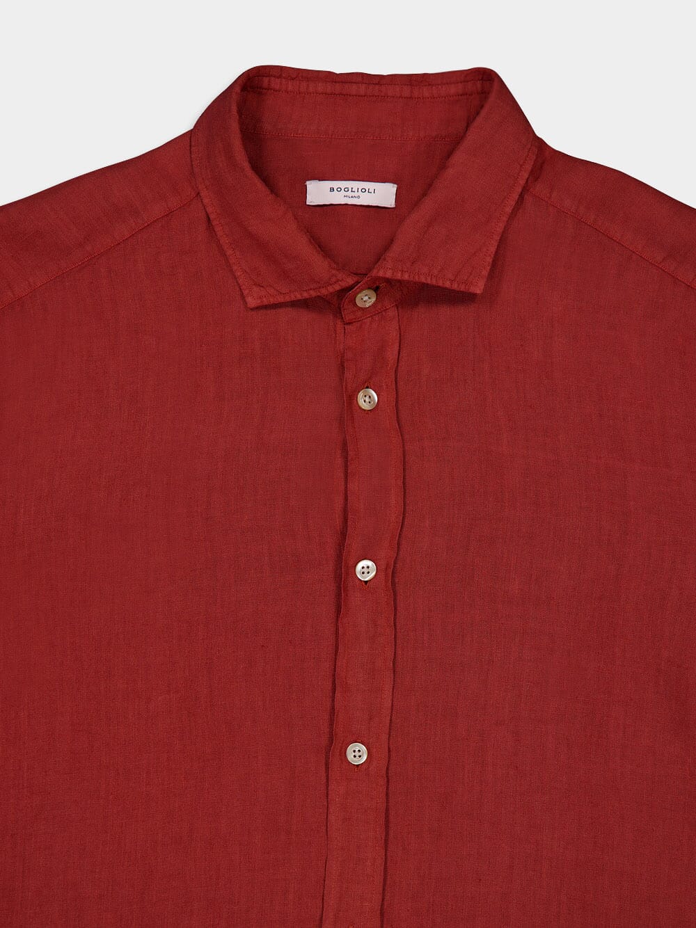 Rustic Red Linen Shirt - Image 3