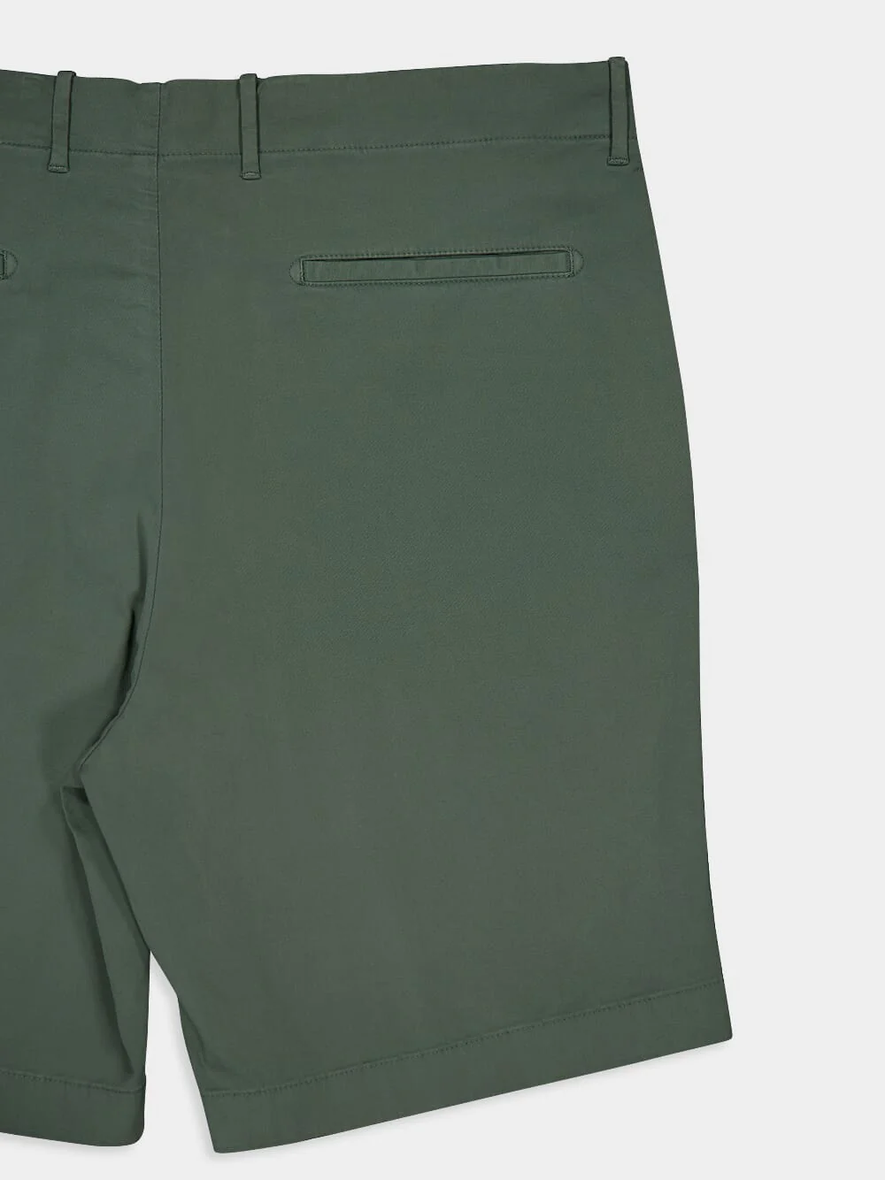 Stretch-Cotton Green Bermuda Shorts - Image 4