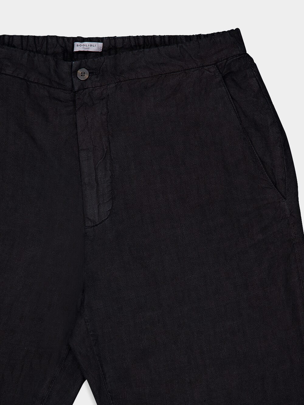 Tailored Black Linen Trousers - Image 3