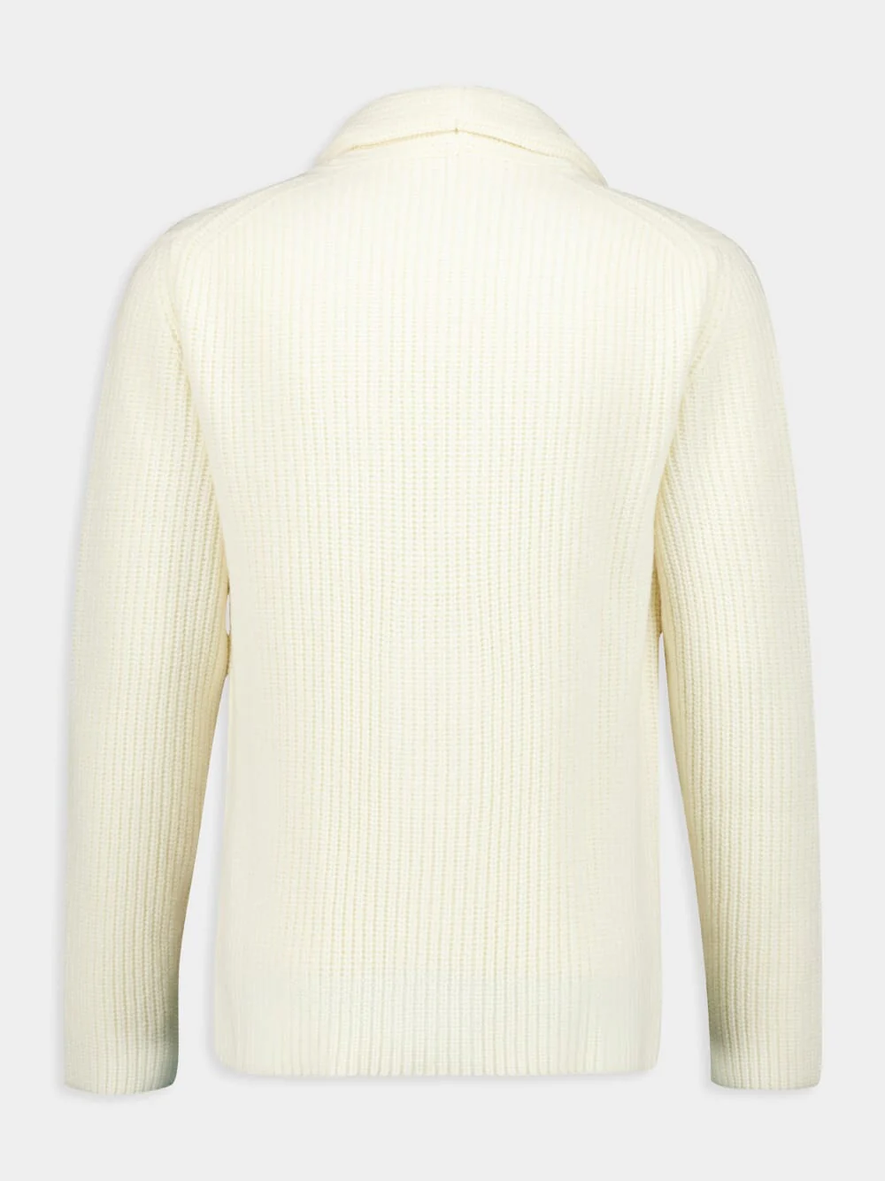 Wool and Cashmere Rib Knit Cardigan - Image 3