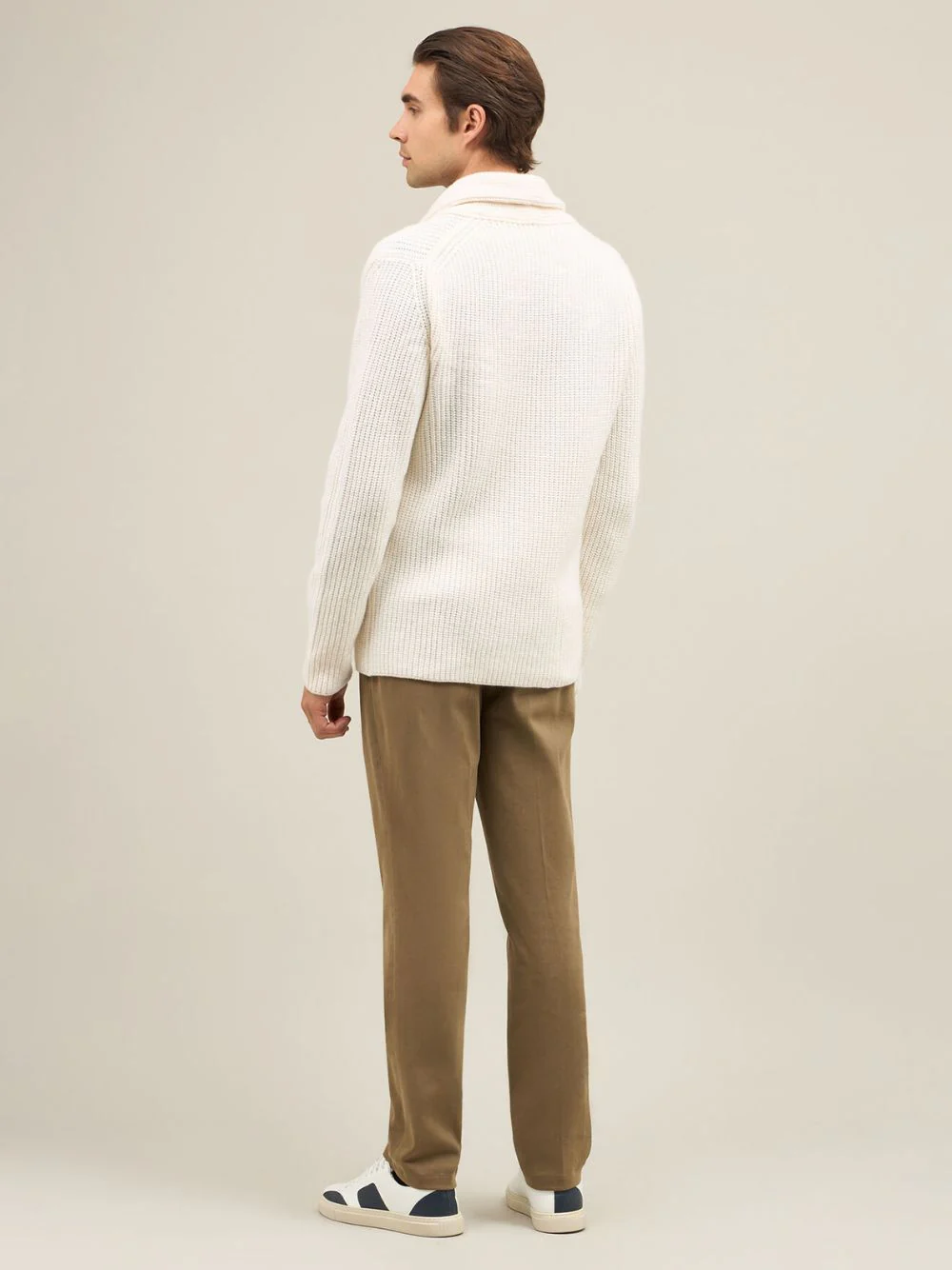 Wool and Cashmere Rib Knit Cardigan - Image 4