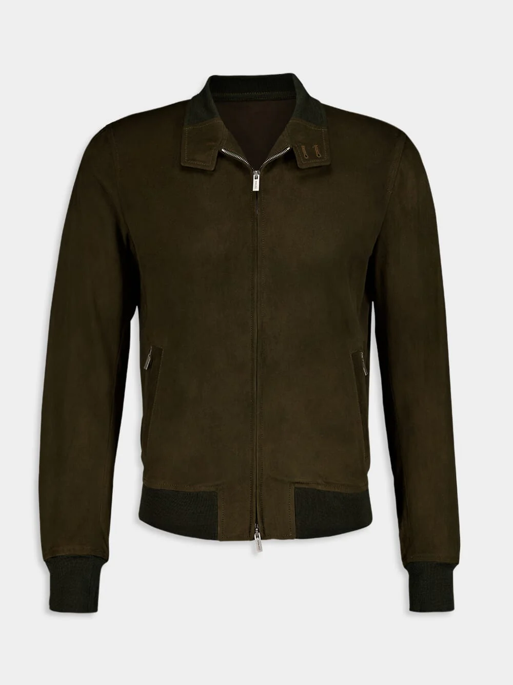 Zip-Up Suede Leather Jacket