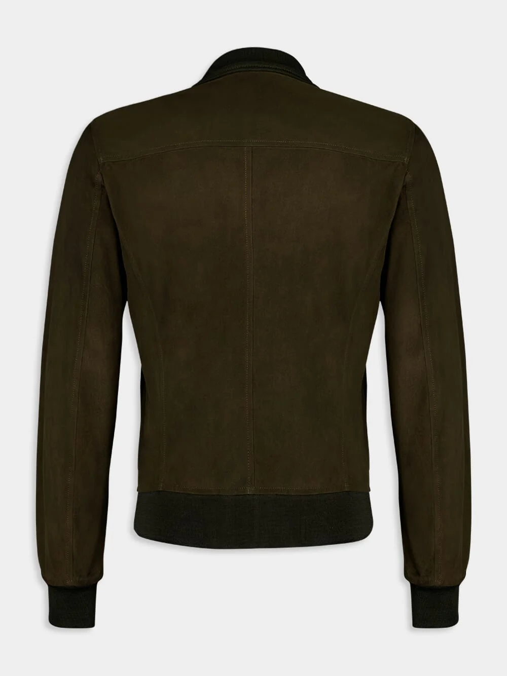 Zip-Up Suede Leather Jacket - Image 3