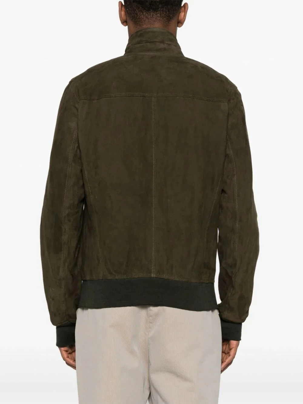 Zip-Up Suede Leather Jacket - Image 4