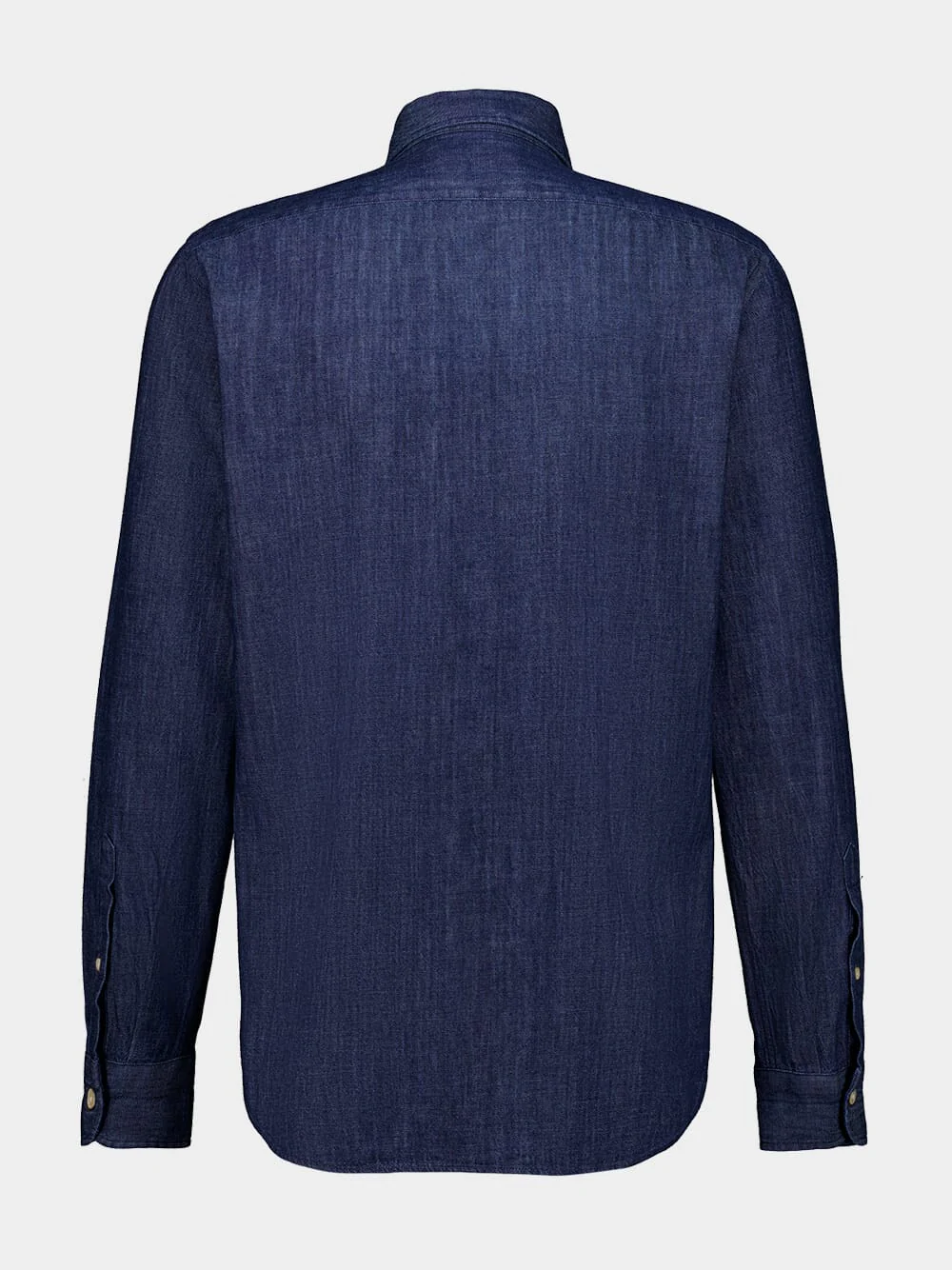 Dark Blue Cotton Long-Sleeve Shirt - Image 2