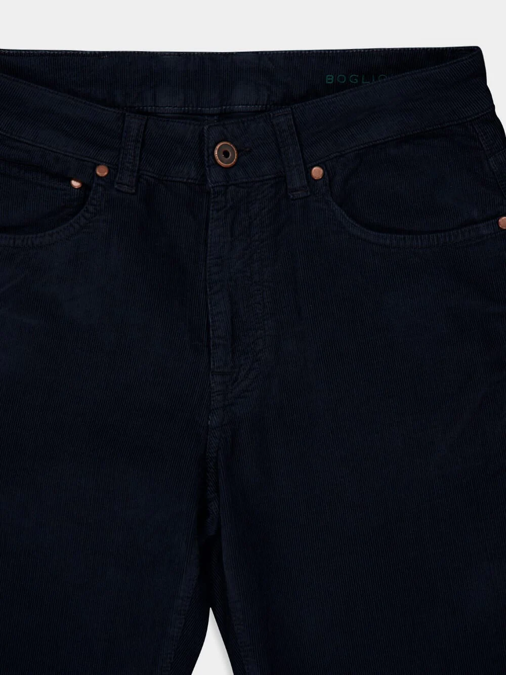 Dark Blue Regular Fit Corduroy Trousers - Image 3