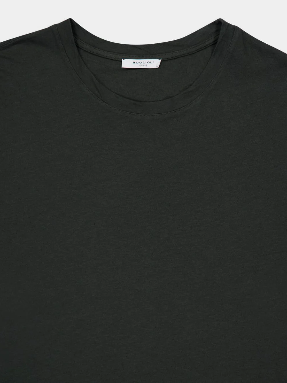 Dark Green Cotton Linen Crew Neck T-Shirt - Image 3