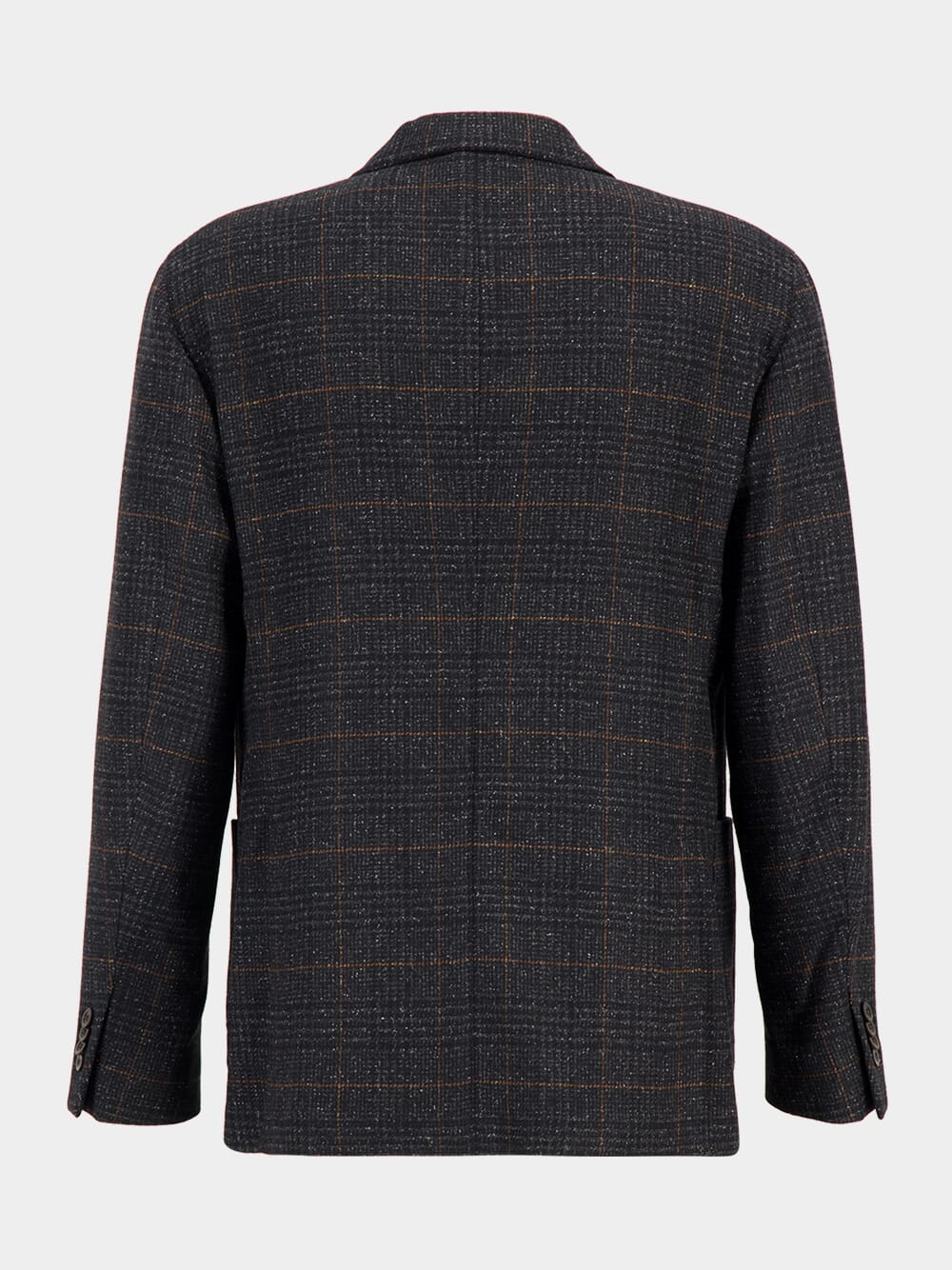 Dark Grey Double-Breasted Wool-Silk Blazer - Image 2