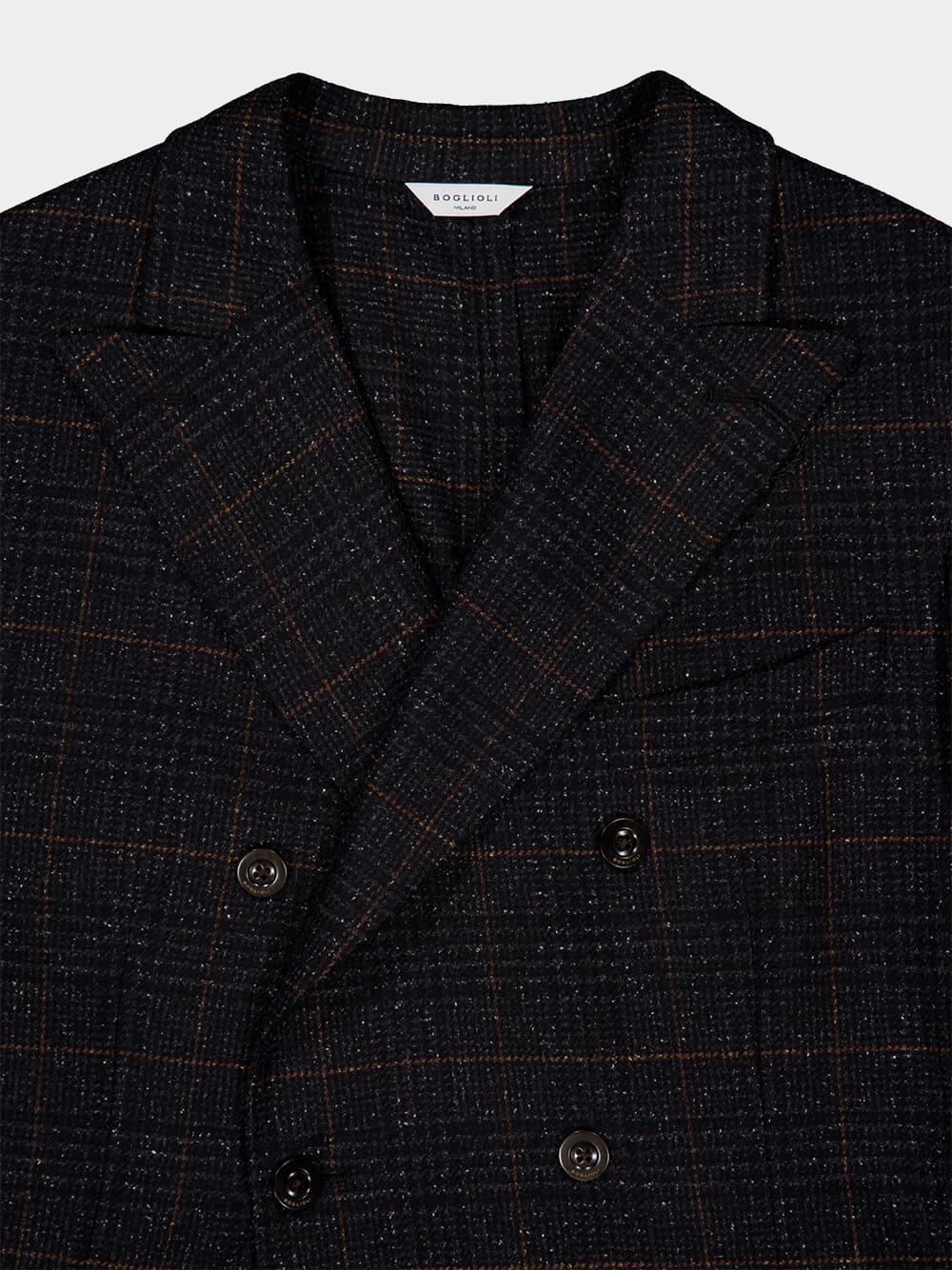 Dark Grey Double-Breasted Wool-Silk Blazer - Image 3