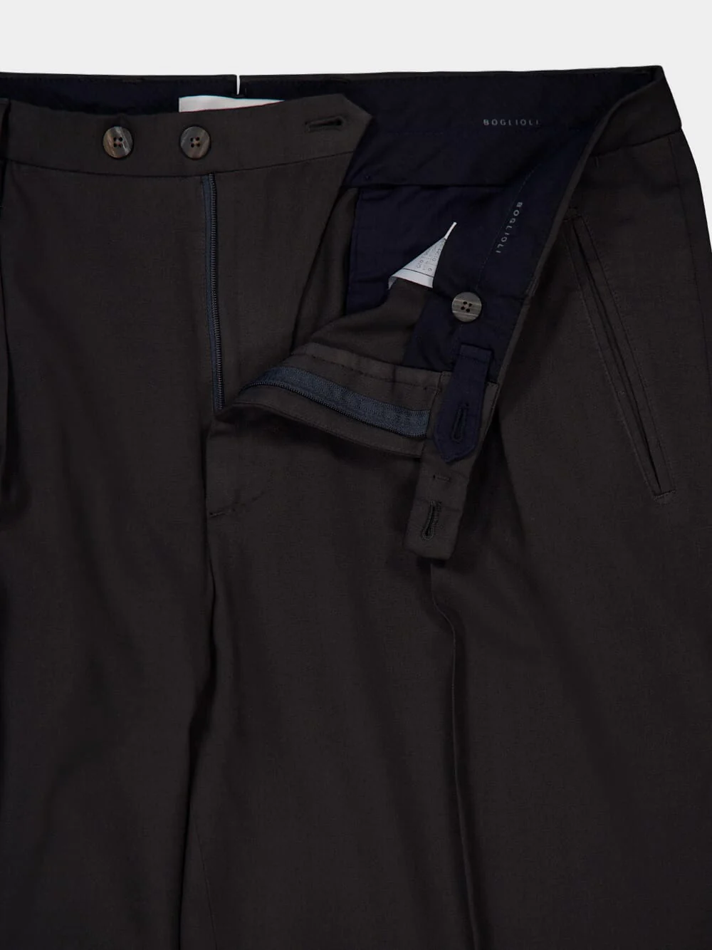 Dark Grey Virgin Wool 2-Pleat Trousers - Image 3