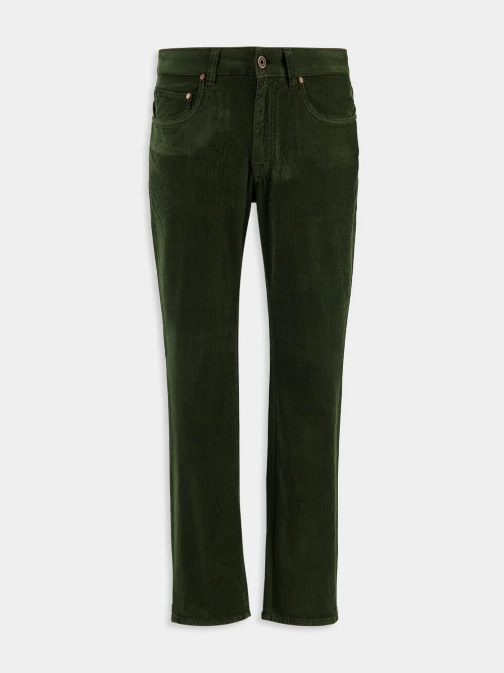 Green Regular Fit Corduroy Trousers