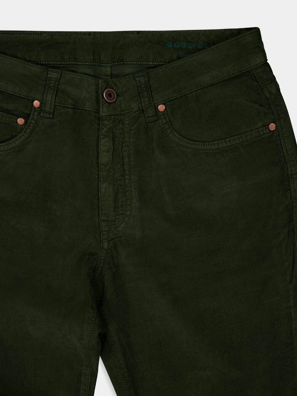Green Regular Fit Corduroy Trousers - Image 3