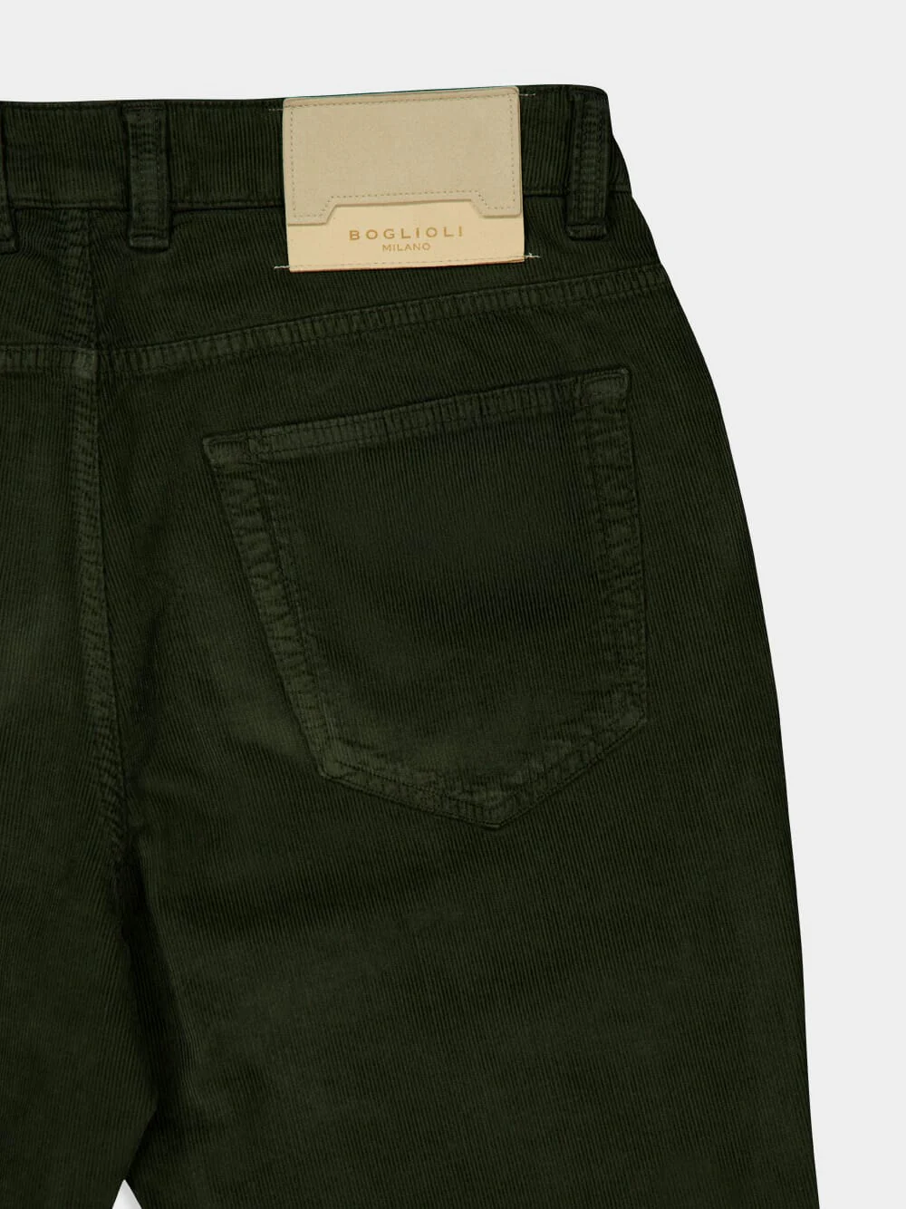 Green Regular Fit Corduroy Trousers - Image 4