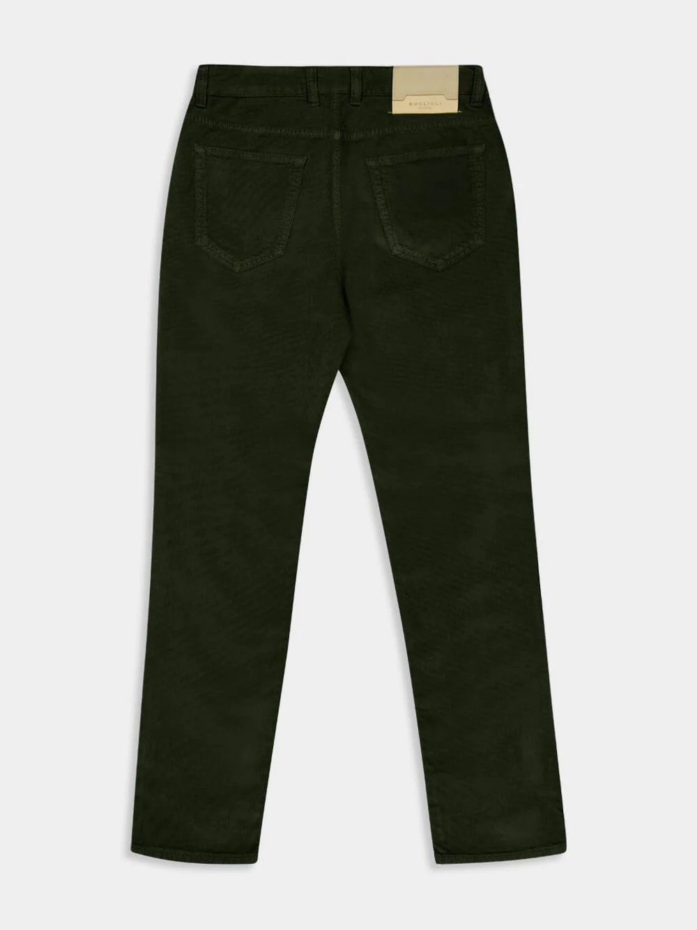 Green Regular Fit Corduroy Trousers - Image 6