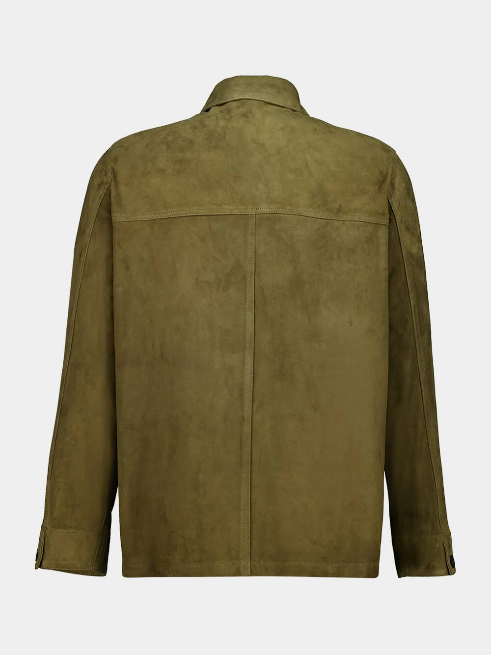 Green Suede Utility Shirt Jacket - Image 3