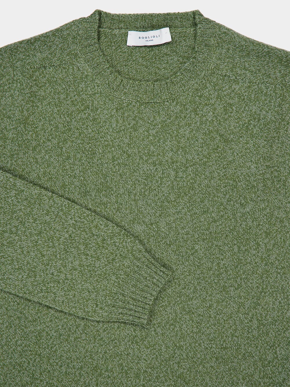 Green Wool-Cashmere Crewneck Sweater - Image 3