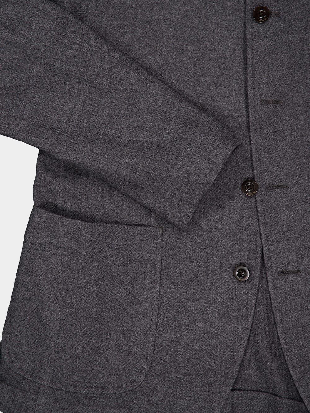 Grey Wool-Cashmere Stand Collar Jacket - Image 4