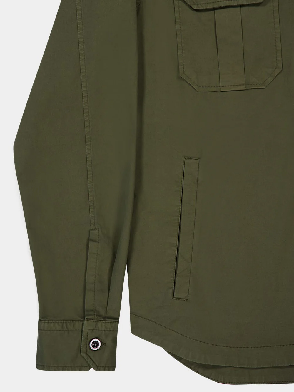 Khaki Cotton Overshirt with Pockets - Image 4