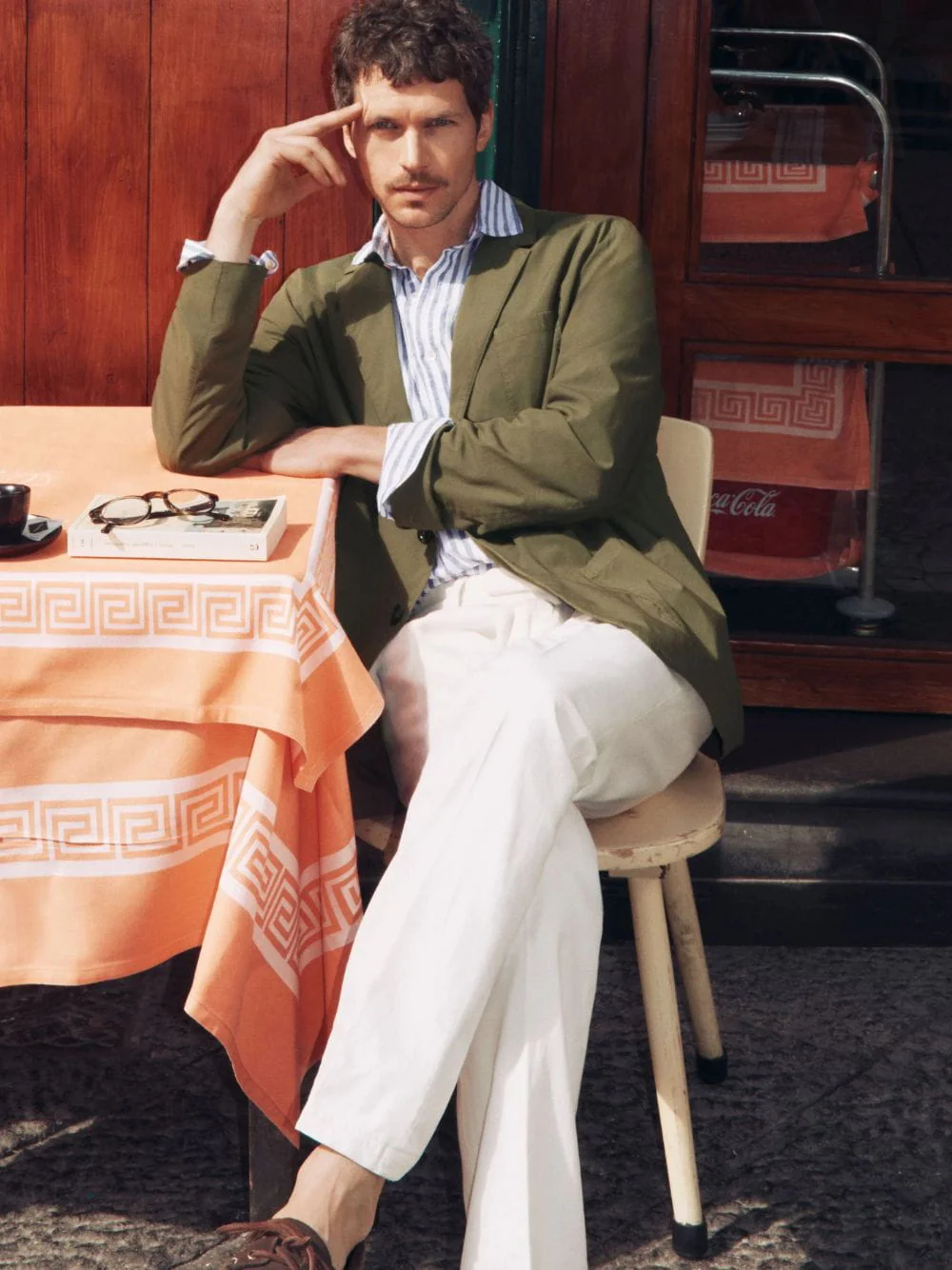 Khaki Green Cotton Blazer