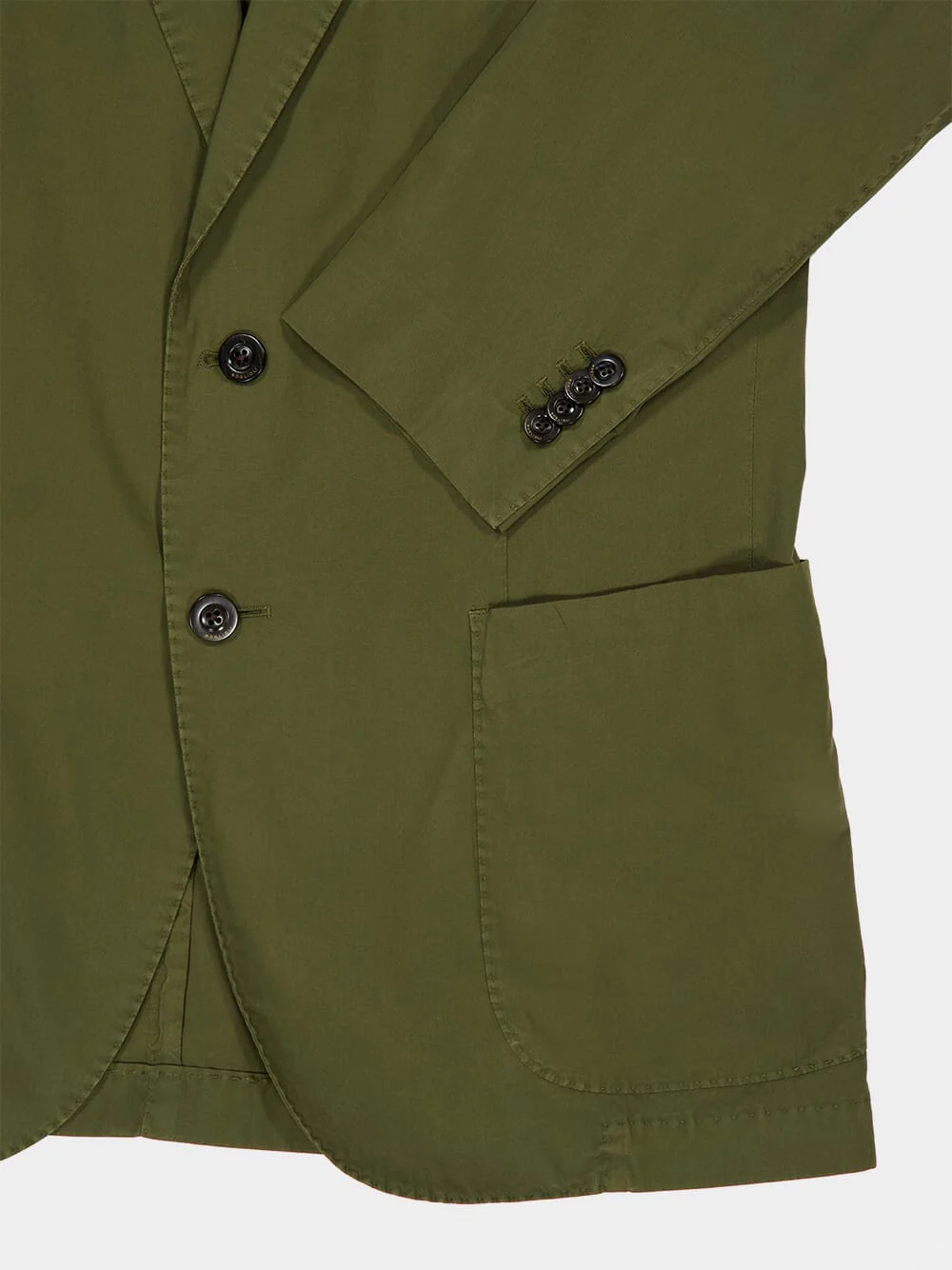 Khaki Green Cotton Blazer - Image 5