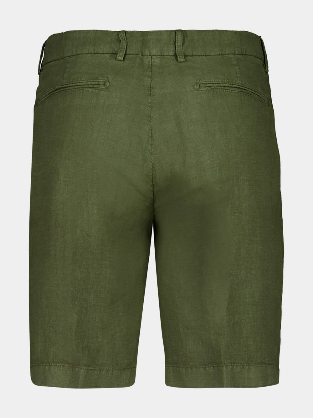 Khaki Green Linen Shorts - Image 2