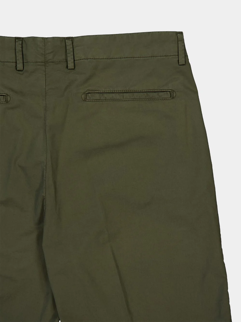 Khaki Green Regular Fit Cotton Trousers - Image 4