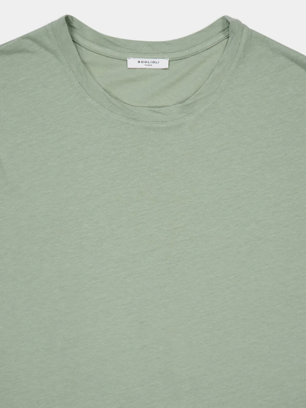 Light Green Cotton Linen Crew Neck T-Shirt - Image 3