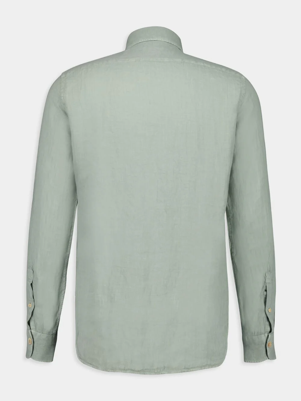 Mint Green Garment-Dyed Linen Shirt - Image 2
