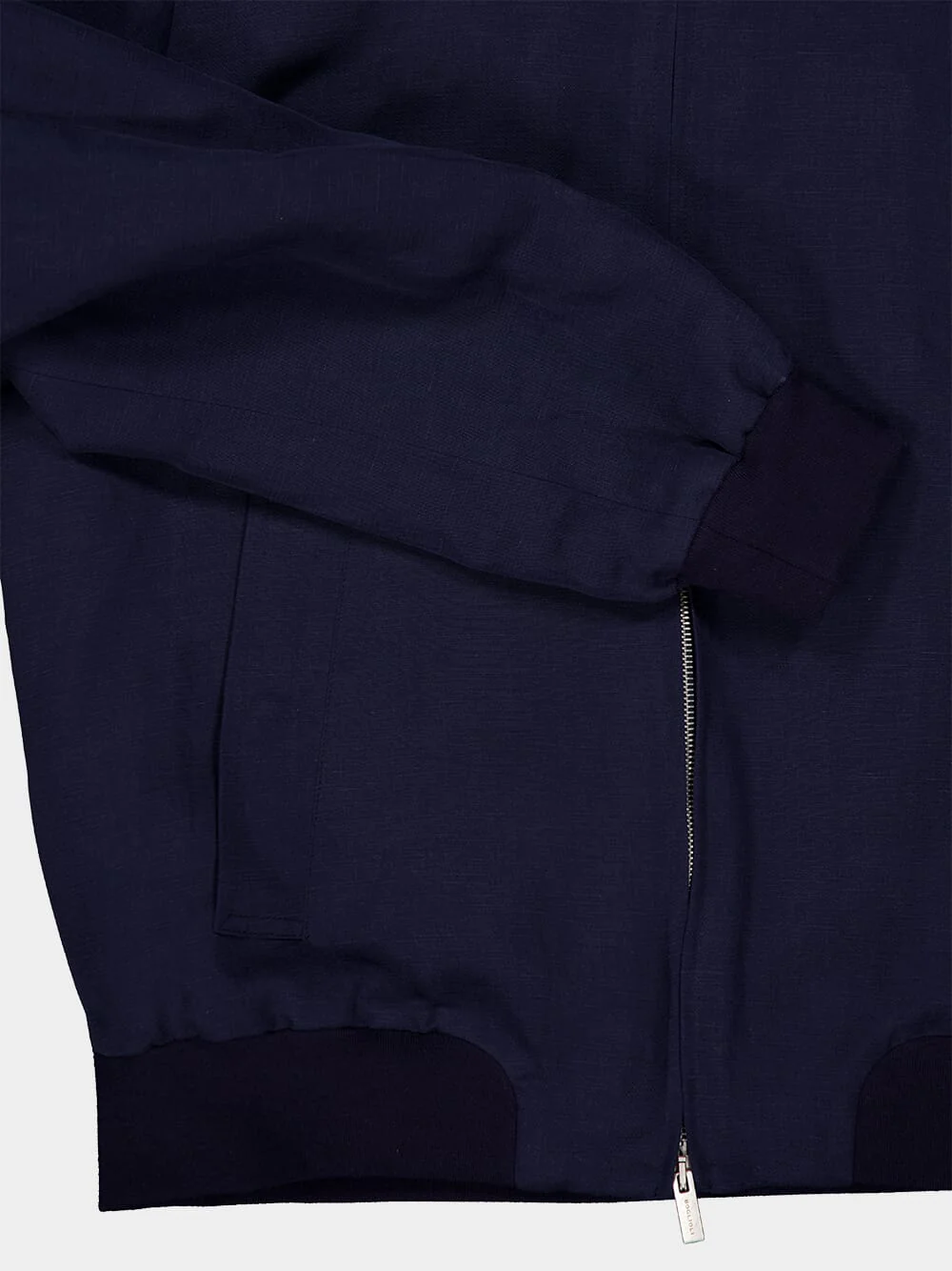 Navy Blue Lyocell Bomber Jacket - Image 4