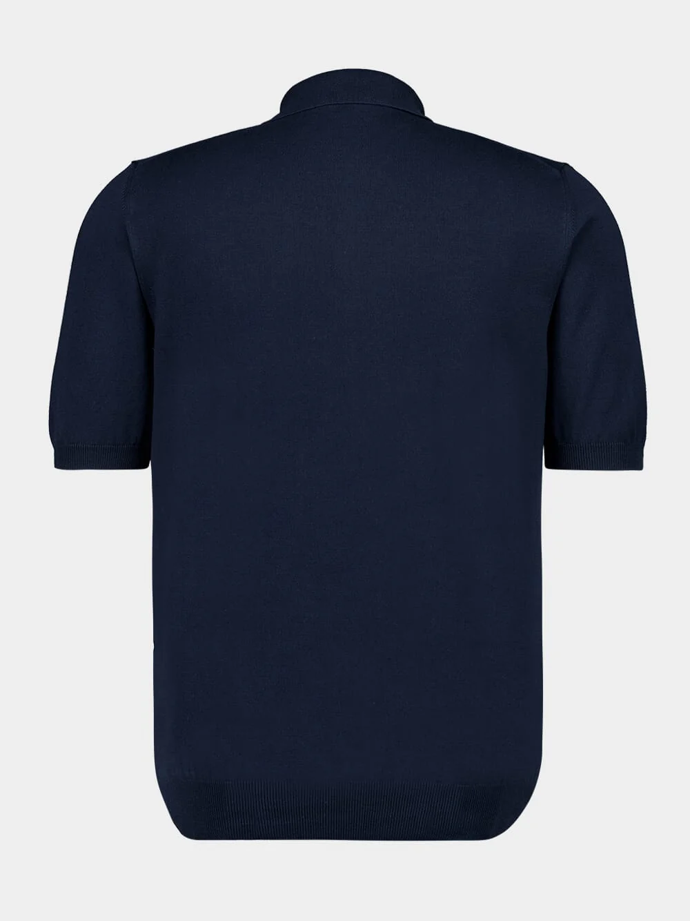 Navy Blue Regular-Fit Cotton Polo - Image 2