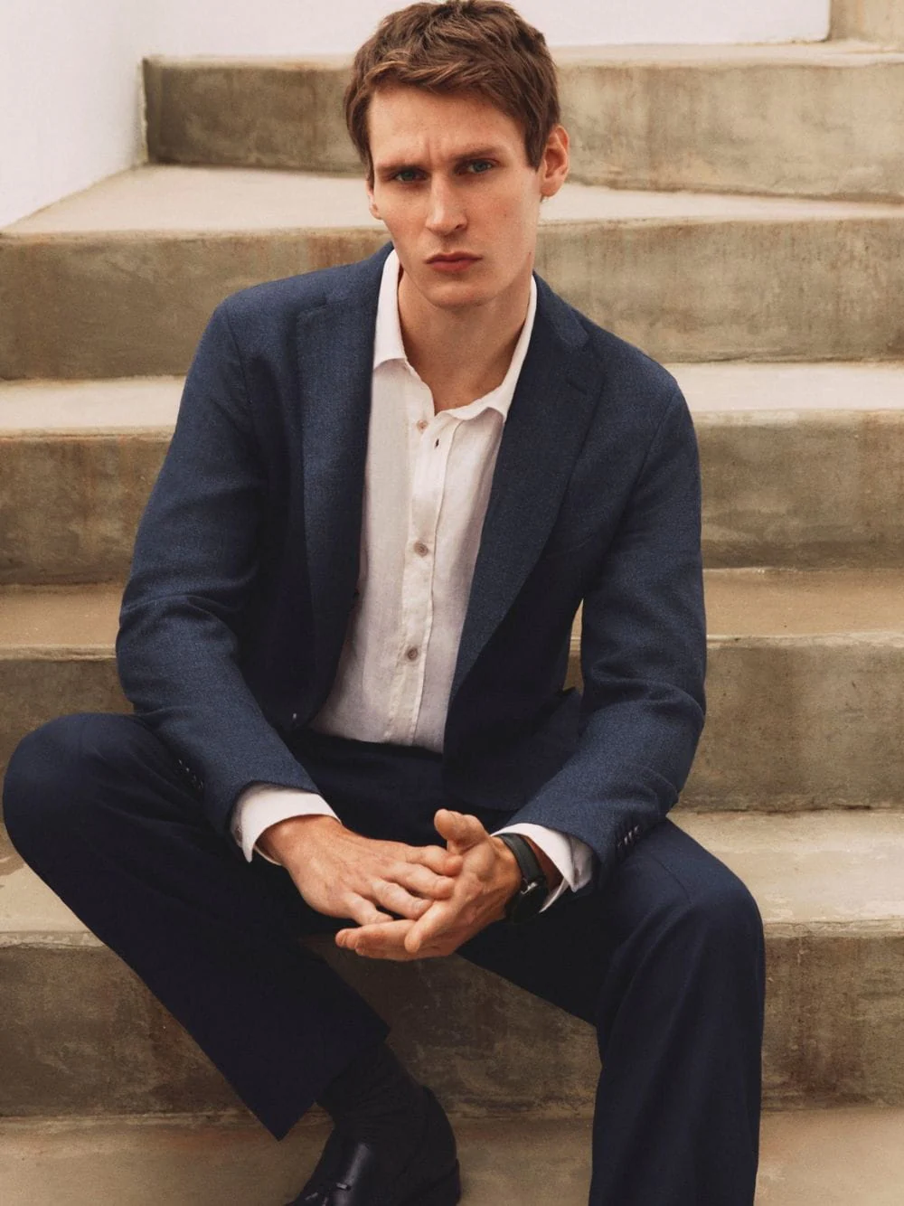 Navy Blue Virgin Wool 2-Button Suit