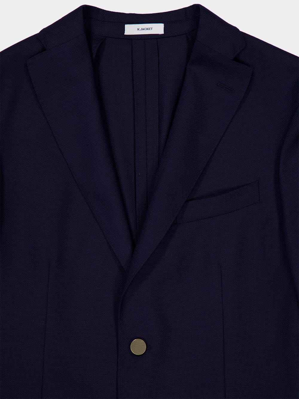 Navy Virgin Wool Two-Button Blazer - Image 3