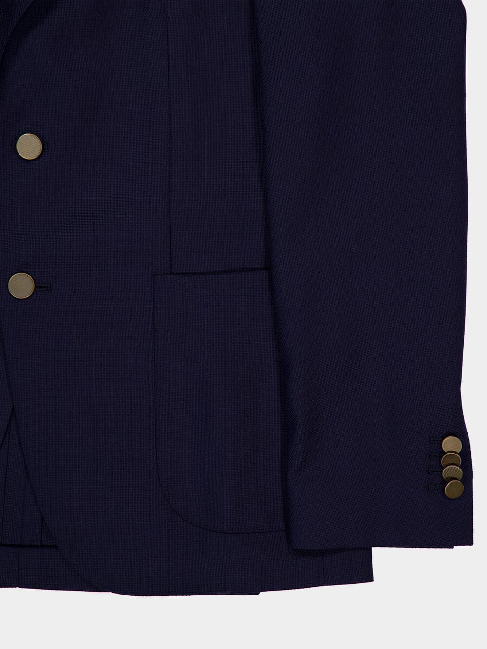 Navy Virgin Wool Two-Button Blazer - Image 4