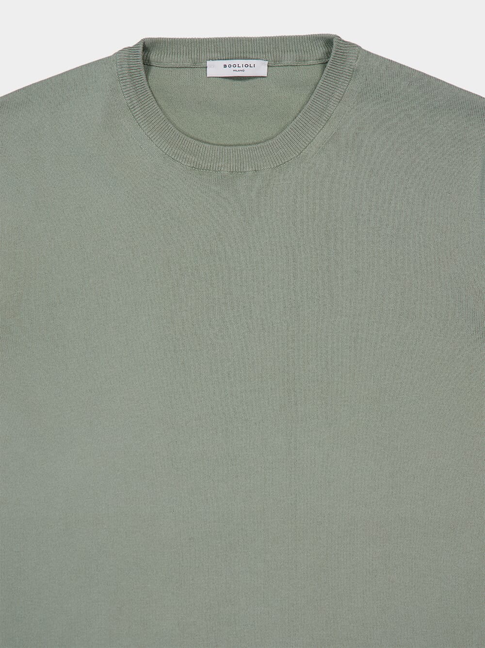 Sage Green Cotton Crew-Neck Jumper - Image 3