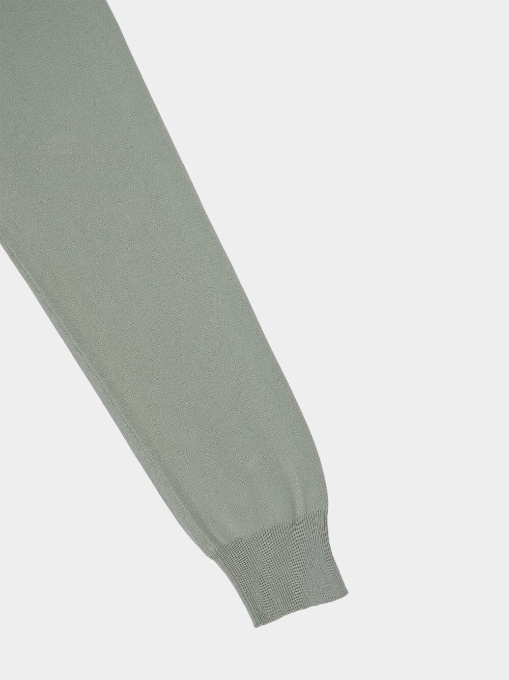 Sage Green Cotton Crew-Neck Jumper - Image 4