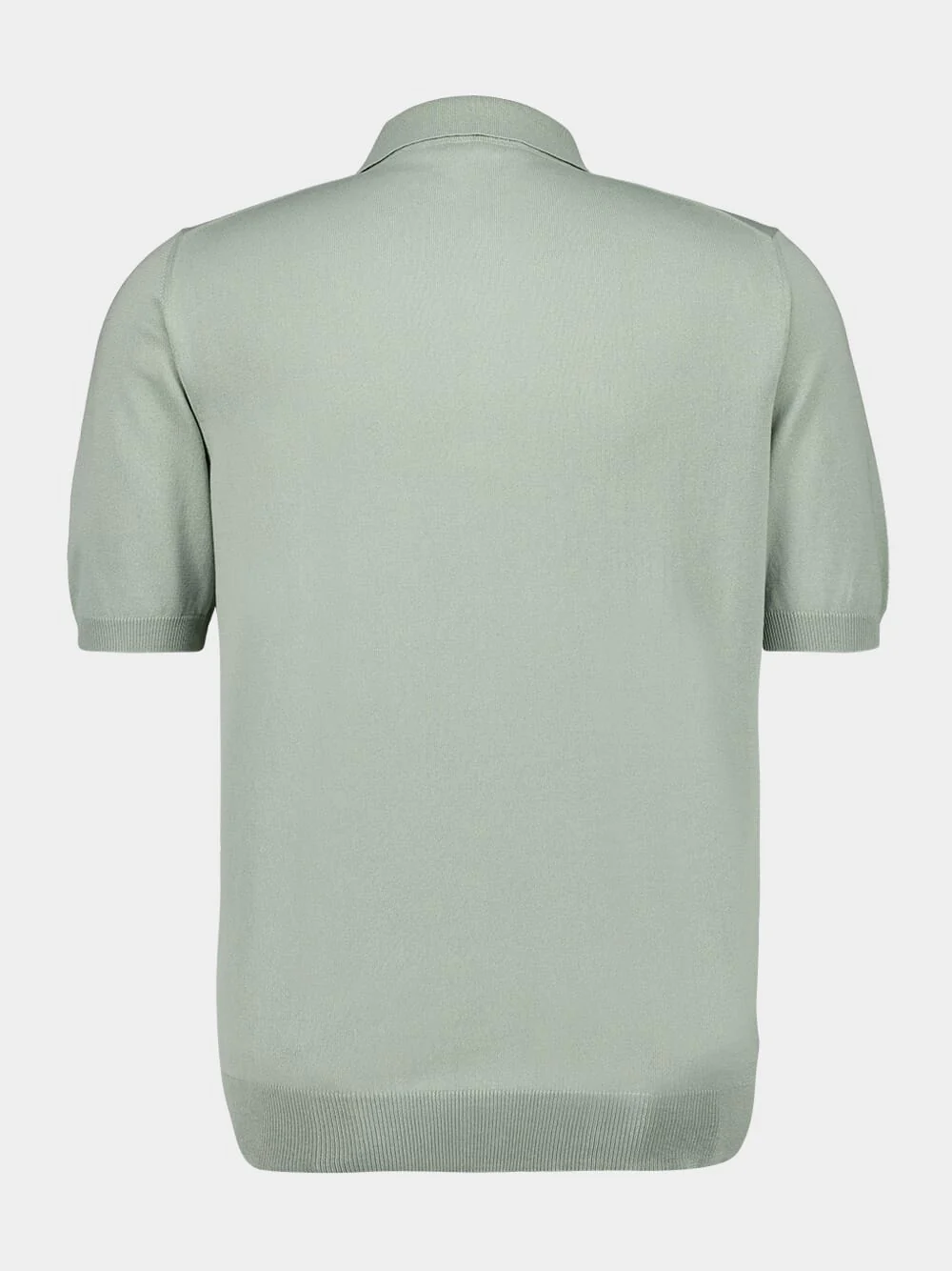 Sage Green Regular-Fit Cotton Polo - Image 2