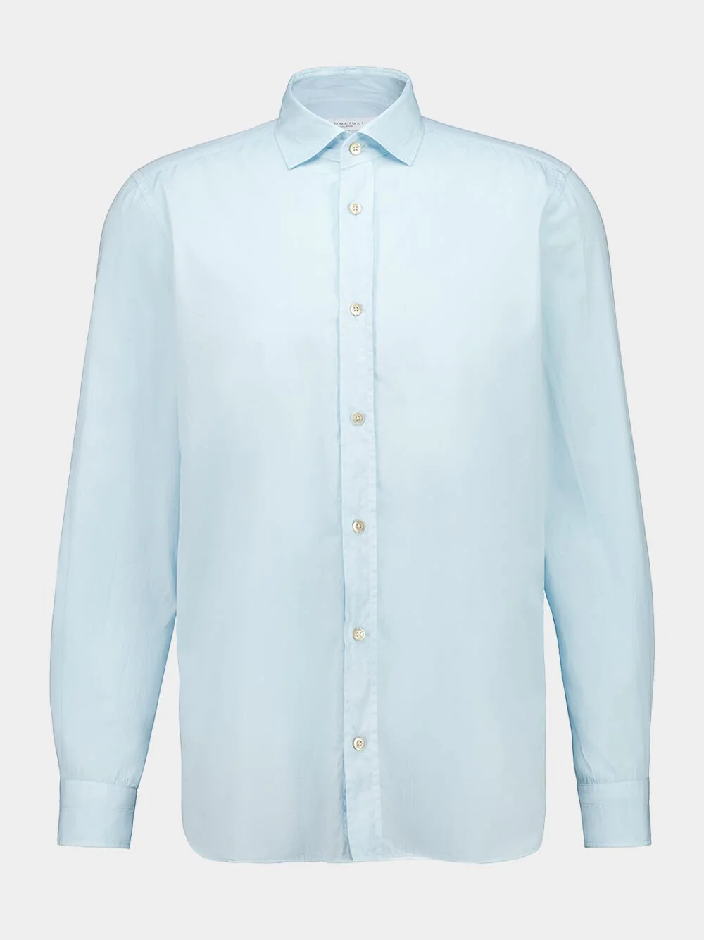 Sky Blue Cotton Long-Sleeve Shirt
