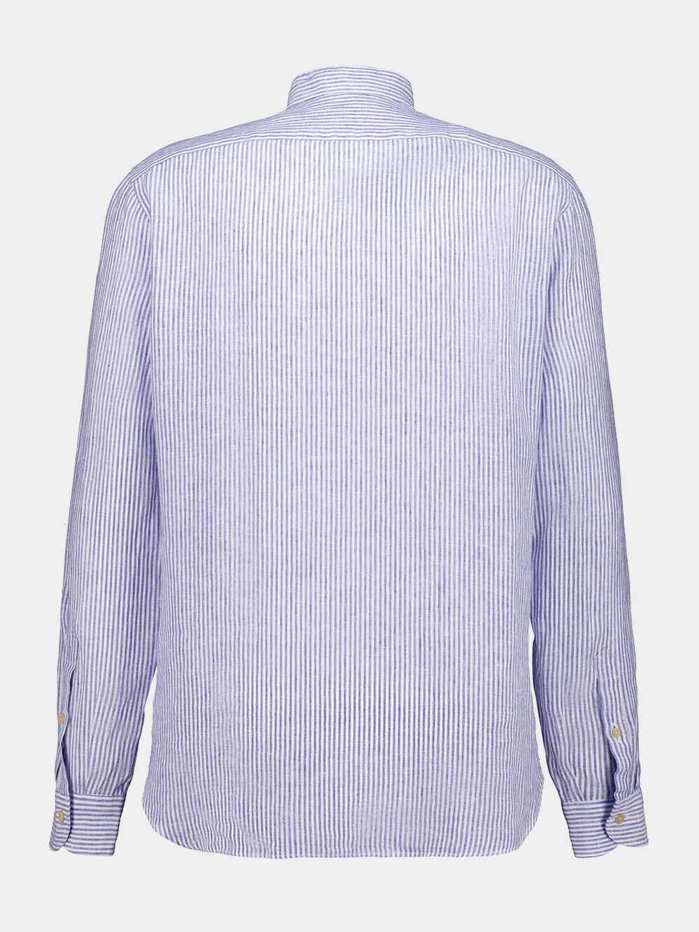 White and Navy Striped Linen Shirt - Image 2