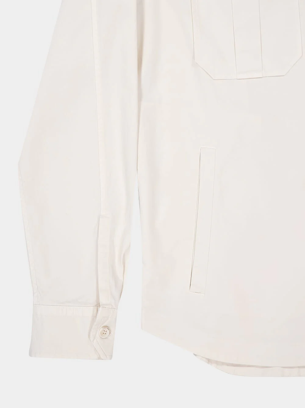White Cotton Overshirt with Pockets - Image 4