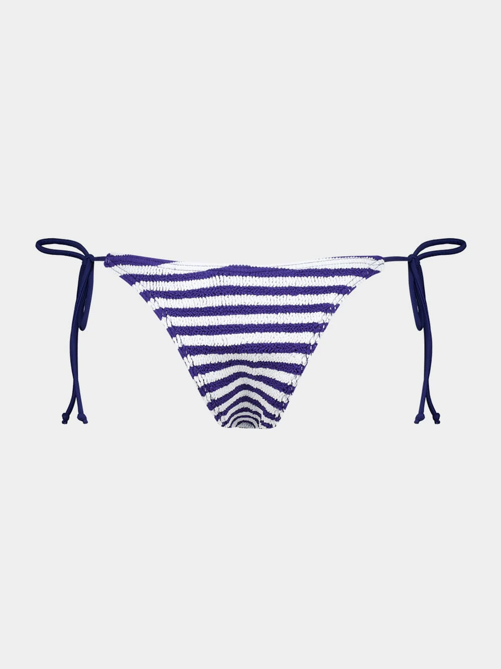 Navy and White Beaded Tie-Side Bikini Brief - Image 2