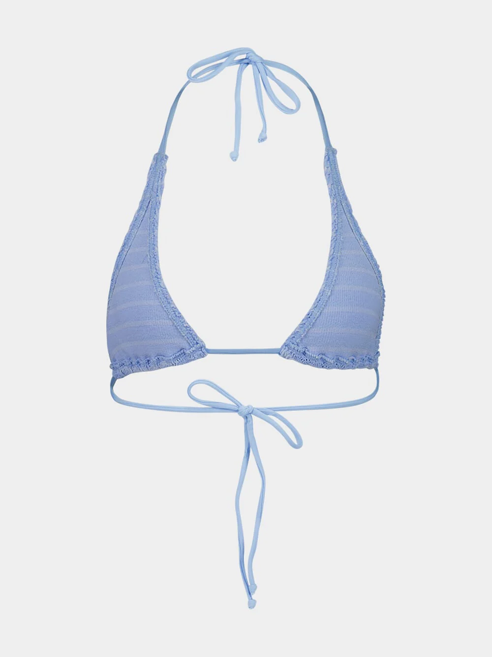 Powder Blue Stripe Sofie Triangle Bikini Top - Image 3