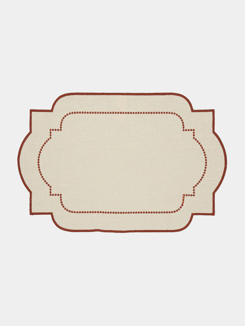 Adele Linen Placemat in Sea Salt and Terracotta