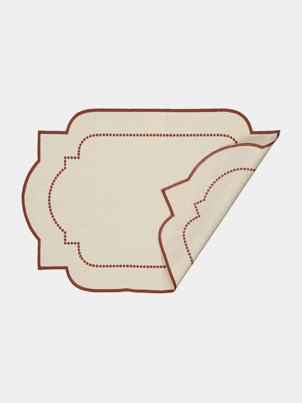 Adele Linen Placemat in Sea Salt and Terracotta - Image 3