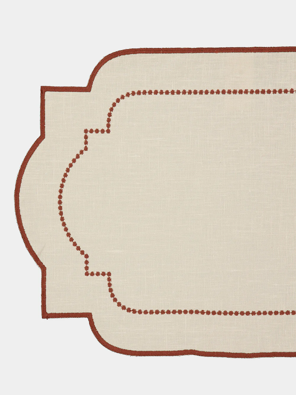 Adele Linen Placemat in Sea Salt and Terracotta - Image 4
